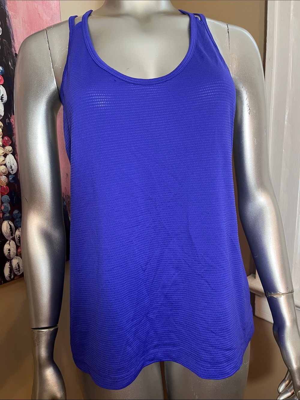 Old Navy Blue/purple Racerback Tank Top shirt fitness active size medium yoga